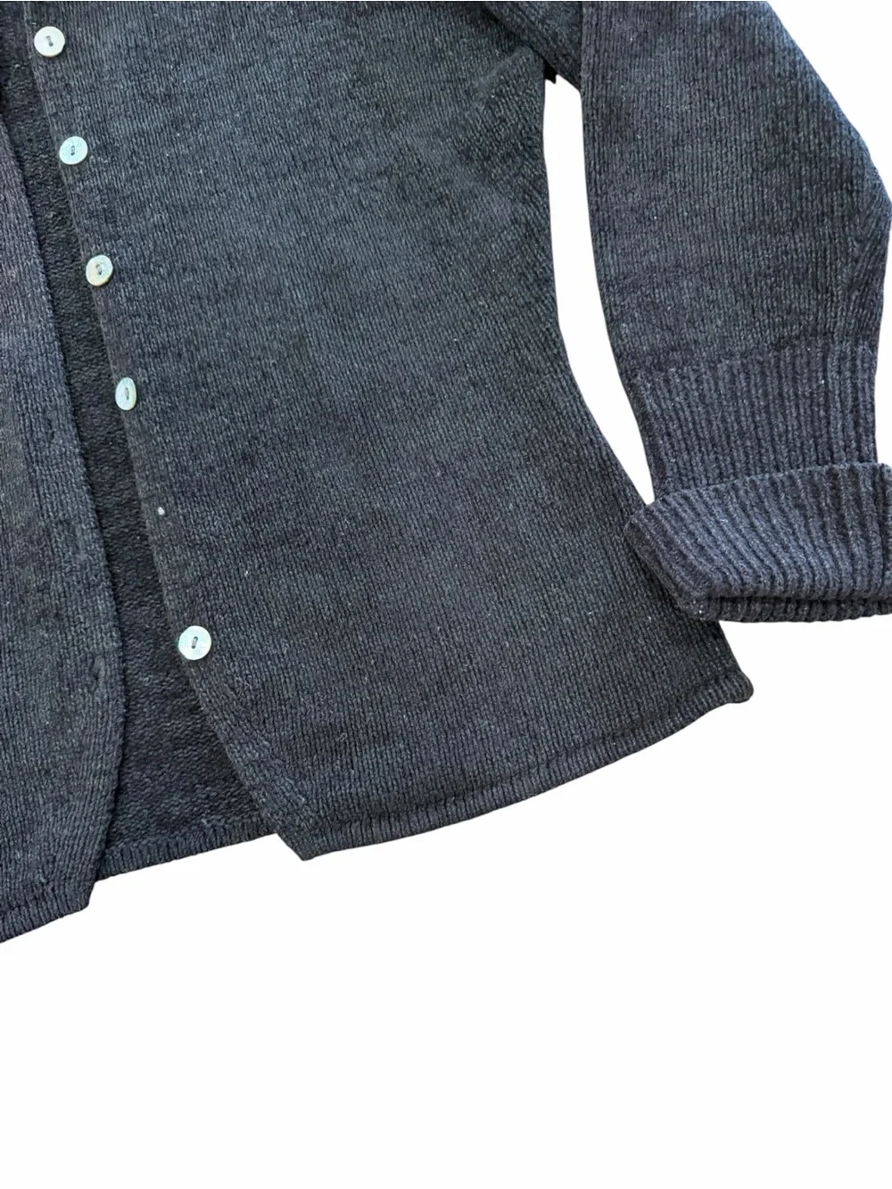 French Connection Black Vintage Button Down Cardigan Sweater L